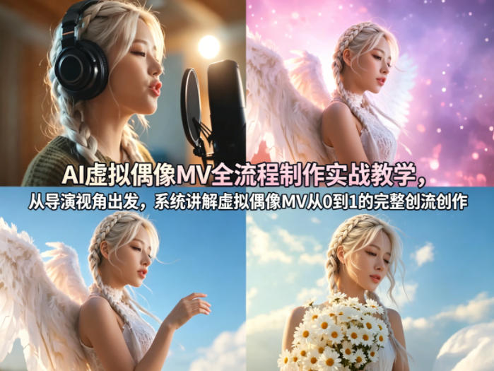 AI虚拟偶像MV全流程制作实战教学，从导演视角出发，系统讲解虚拟偶像MV从0到1的完整创作流程-聚富社