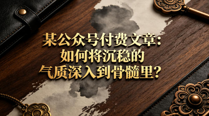 某公众号付费文章：如何将沉稳的气质深入到骨髓里？-聚富社