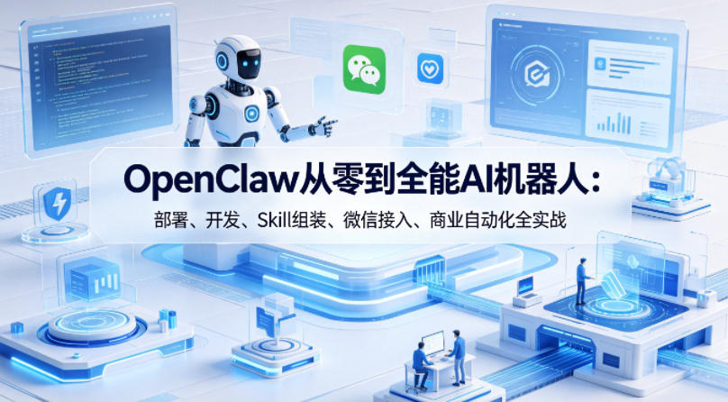 OpenClaw从零到全能AI机器人：部署、开发、Skill组装、微信接入、商业自动化全实战-聚富社