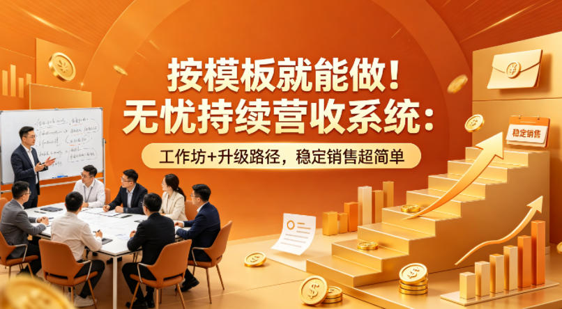 按模板就能做！无忧持续营收系统：工作坊+升级路径，稳定销售超简单【原创双语字幕】-聚富社