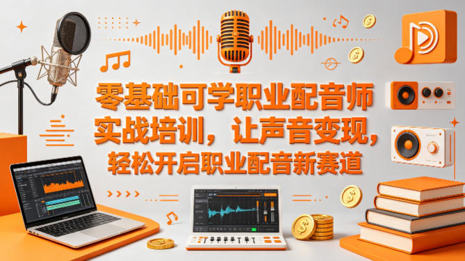 零基础可学职业配音师实战培训，让声音变现，轻松开启职业配音新赛道-聚富社