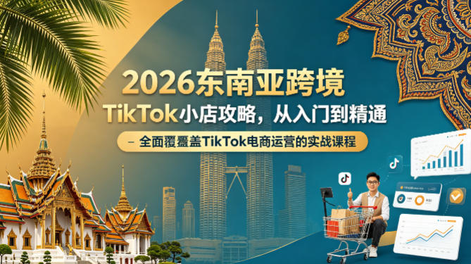 2026东南亚跨境TikTok小店攻略，从入门到精通、全面覆盖TikTok电商运营的实战课程（更新4月）-聚富社