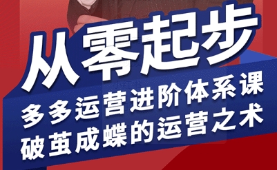 拼多多运营进阶系统课，从零起步，多多运营进阶体系课，破茧成蝶的运营之术（更新26年4月）-聚富社