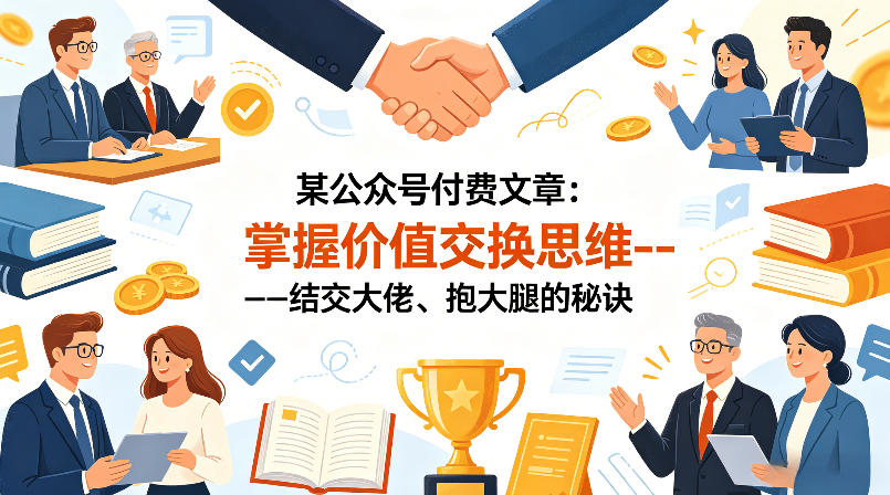 某公众号付费文章：掌握价值交换思维—-结交大佬、抱大腿的秘诀-聚富社