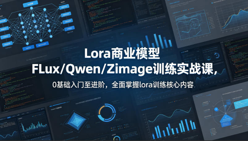 系统性学习Lora商业模型FLux／Qwen／Zimage训练实战课，0基础入门至进阶，全面掌握lora训练核心内容-聚富社