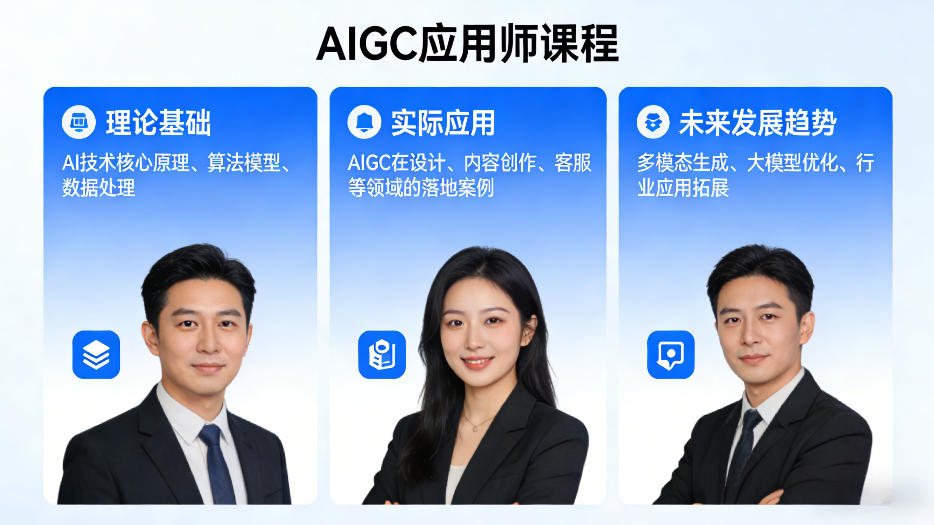AIGC应用师课程，覆盖了AI技术的理论基础、实际应用、以及未来发展趋势-聚富社