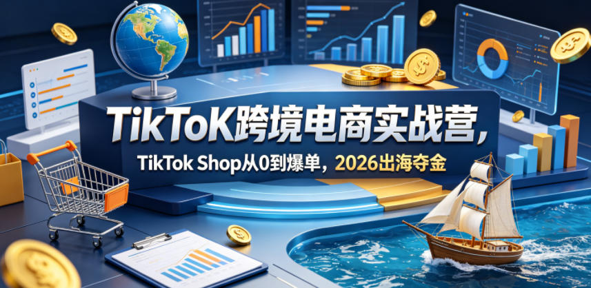 TikToK跨境电商实战营，TikTok Shop从0到爆单，2026出海夺金-聚富社