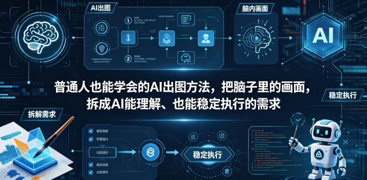 普通⼈也能学会的AI出图⽅法，把脑子里的画面，拆成AI能理解、也能稳定执行的需求【文档】-聚富社
