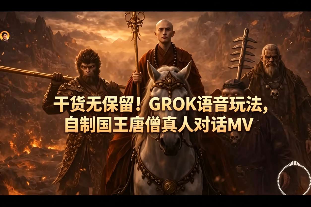 干货无保留！GROK语音玩法，自制国王唐僧真人对话MV-聚富社