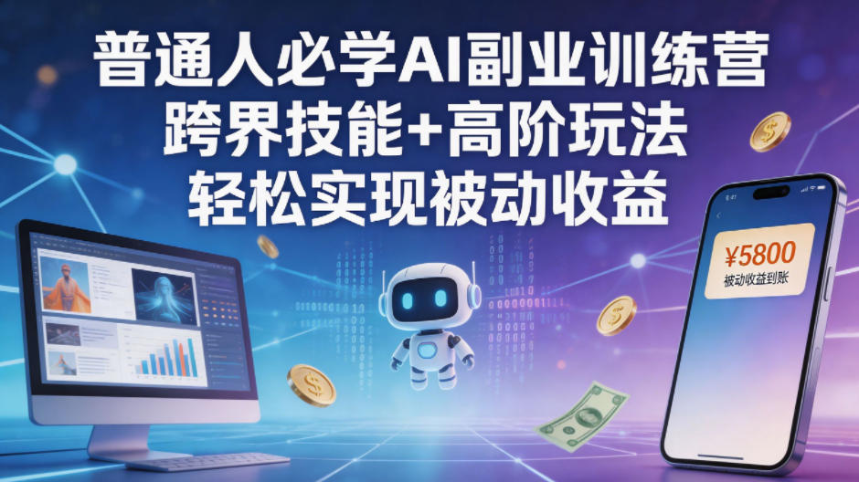 普通人必学AI副业训练营跨界技能+高阶玩法轻松实现被动收益-聚富社