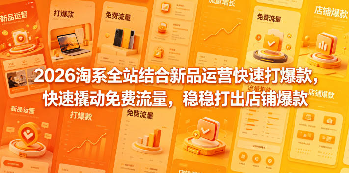 2026淘系全站结合新品运营快速打爆款，快速撬动免费流量，稳稳打出店铺爆款（更新5月12日）-聚富社