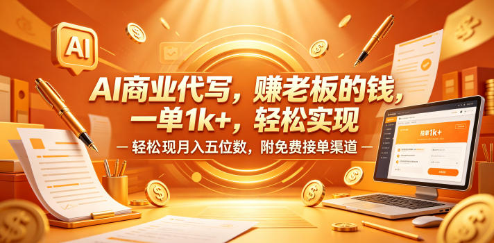AI商业代写，賺老板的钱，一单1k+，轻松实现月入五位数，附免费接单渠道【揭秘】-聚富社