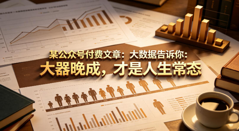 某公众号付费文章：大数据告诉你：大器晚成，才是人生常态-聚富社
