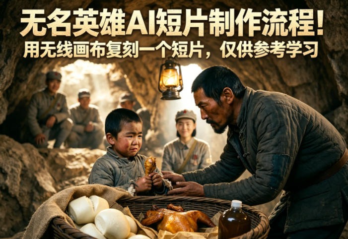 无名英雄AI短片制作流程！用无线画布复刻一个短片，仅供参考学习-聚富社