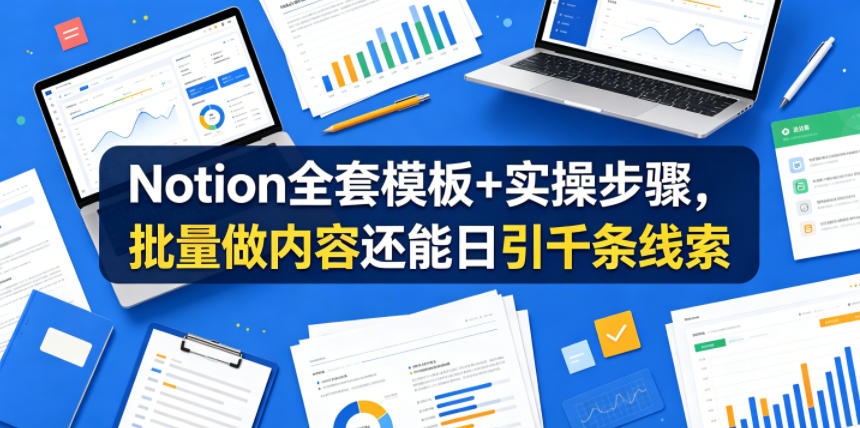 Notion全套模板+实操步骤，批量做内容还能日引千条线索【原创双语字幕】-聚富社