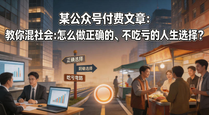 某公众号付费文章：教你混社会：怎么做正确的、不吃亏的人生选择？-聚富社