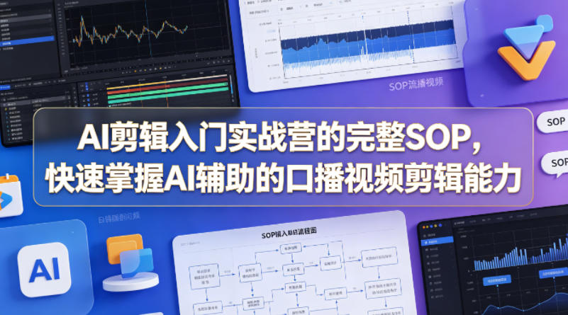 AI剪辑入门实战营的完整SOP，快速掌握AI辅助的口播视频剪辑能力-聚富社
