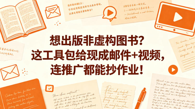 想出版非虚构图书？这工具包给现成邮件+视频，连推广都能抄作业！【原创双语字幕】-聚富社