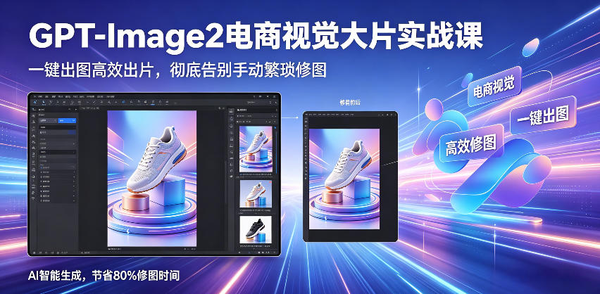 GPT-Image2电商视觉大片实战课，一键出图高效出片，彻底告别手动繁琐修图（更新）-聚富社