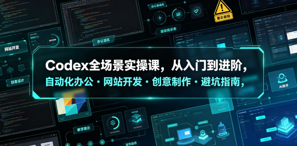 Codex全场景实操课，从入门到进阶，自动化办公・网站开发・创意制作・避坑指南，全流程教学-聚富社