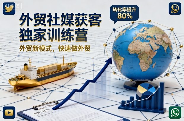 外贸社媒获客独家训练营，外贸新模式，快速做外贸（更新26年6月26日）-聚富社