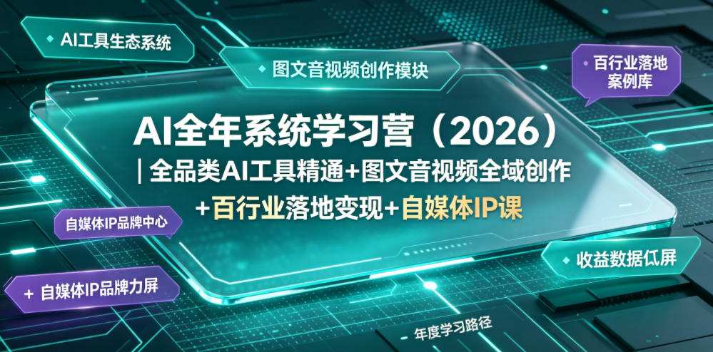AI全年系统学习营（2026）｜全品类AI工具精通+图文音视频全域创作+百行业落地变现+自媒体IP打造年度进阶大课-聚富社