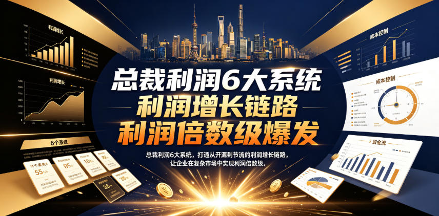 总裁利润6大系统，打通从开源到节流的利润增长链路，让企业在复杂市场中实现利润倍数级爆发-聚富社
