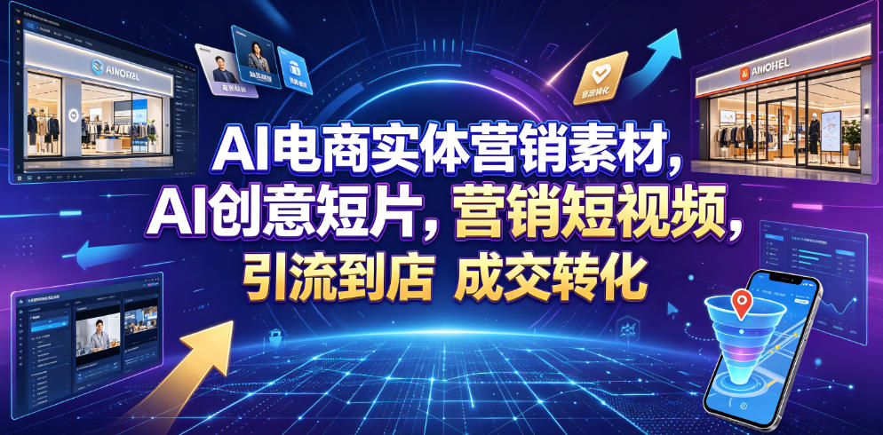 AI电商实体营销素材，AI创意短片，高效打造营销短视频，轻松引流到店，稳定提升门店客流与成交转化-聚富社
