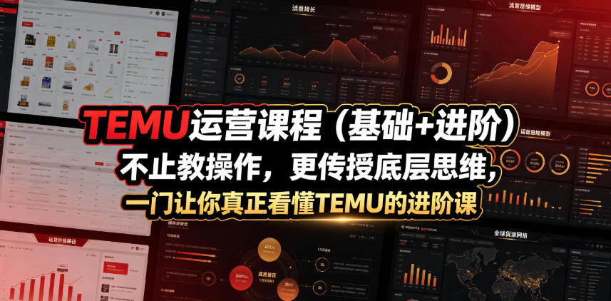 TEMU运营课程（基础+进阶），不止教操作，更传授底层思维，一门让你真正看懂TEMU的进阶课-聚富社