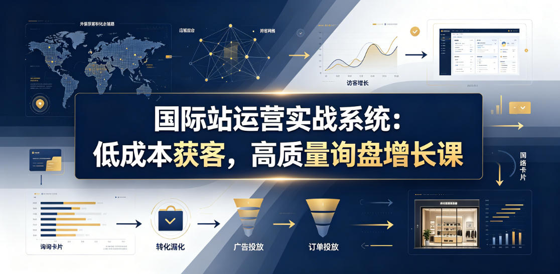 国际站运营实战系统：低成本获客，高质量询盘增长课（更新26年）-聚富社