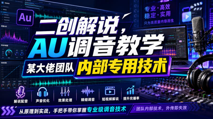 二创解说AU调音教学，某大佬团队内部专用技术-聚富社