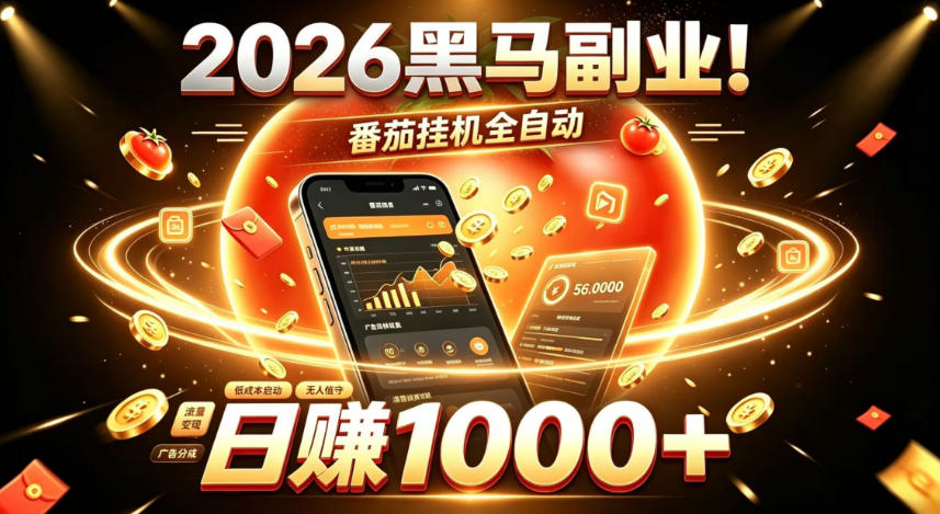 2026黑马副业！番茄挂G全自动日入1000+，操作最简单、门槛最低的线上轻资产项目【揭秘】-聚富社
