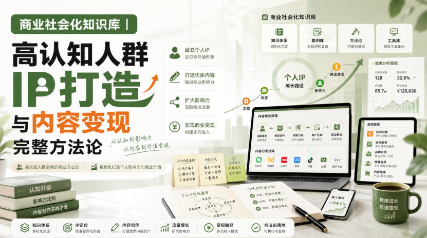 商业社会化知识库｜高认知人群IP打造与内容变现完整方法论【文档】-聚富社