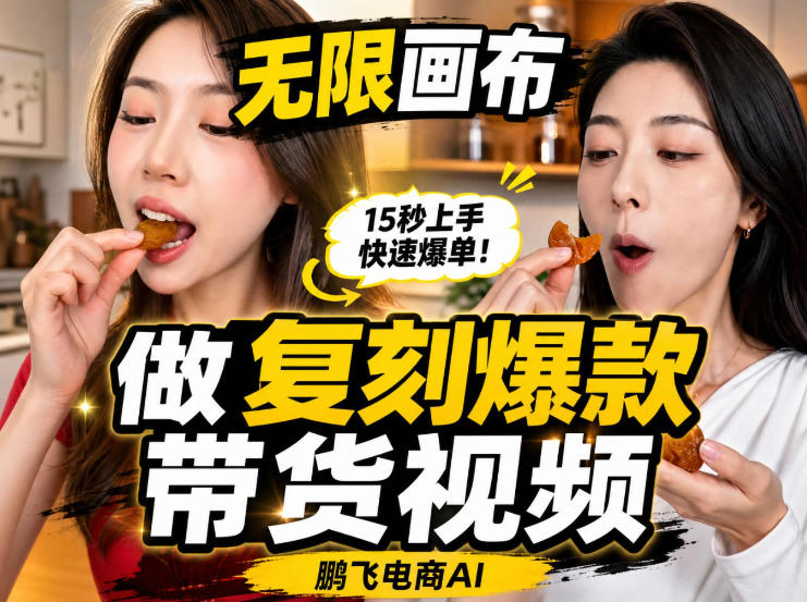无限画布实操教程，搭一个炸裂级黑科技工作流——一键复刻爆款带货视频-聚富社