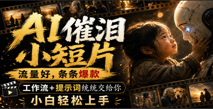 AI催泪小短片，流量好，条条爆款，工作流+提示词统统交给你，小白轻松上手-聚富社
