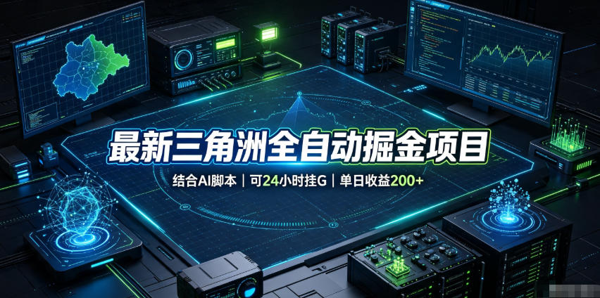 最新三角洲全自动掘金项目，结合AI脚本，可24小时挂G，单日收益200+【揭秘】-聚富社