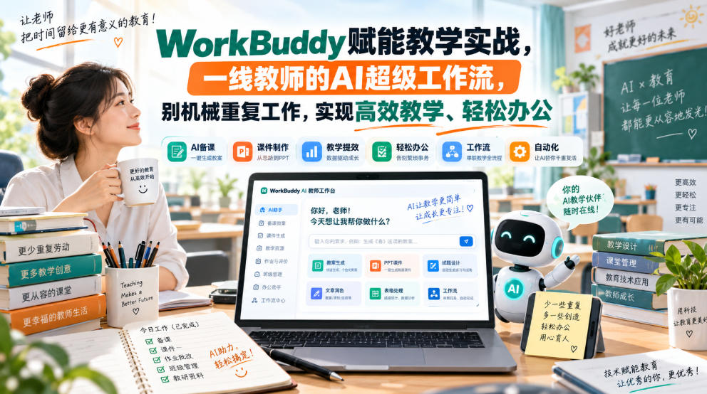 WorkBuddy赋能教学实战，一线教师的AI超级工作流，别机械重复工作，实现高效教学、轻松办公-聚富社