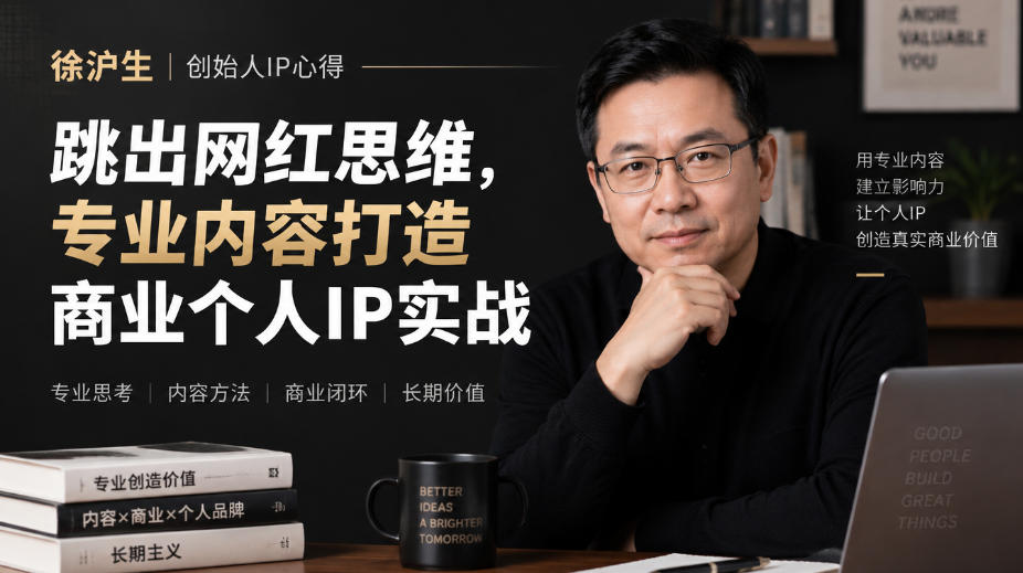 徐沪生创始人IP心得｜跳出网红思维，专业内容打造商业个人IP实战【文档】-聚富社