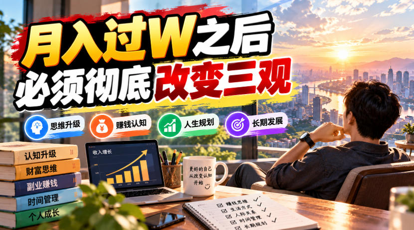某公众号付费文章：月入过W之后，必须彻底改变三观-聚富社