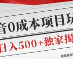 短视频变现套路剖析,抖音0成本赚钱项目玩法,日入500+独家揭秘(共2节视频)-聚富社