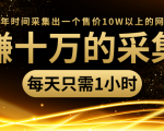 年赚十万的采集站,每天却只需要1小时,一年时间采集出一个售价10W以上的网站-聚富社