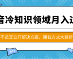 抖音冷知识领域月入过万项目,不适宜公开解决方案 ,抖音赚钱方式大解析!-聚富社