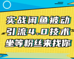 实战闲鱼被动引流4.0技术,坐等粉丝来找你,实操演示日加200+精准粉-聚富社