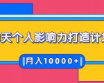 21天个人影响力打造计划,如何操作演讲变现,月入10000+-聚富社