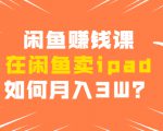 闲鱼赚钱课:在闲鱼卖ipad,如何月入3W?详细操作教程-聚富社