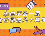 清和行记引流训练营:小白不到一周便能日引流几十精准粉-聚富社