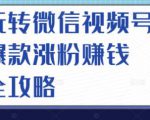 玩转微信视频号爆款涨粉赚钱全攻略,让你快速抓住流量风口,收获红利财富-聚富社