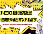 新手0基础搭建微信恋爱话术小程序,一单赚几百【视频教程+小程序源码】-聚富社