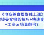 陈飞燕《电商美食摄影线上课》解锁美食摄影技巧+快速变现+工资or销量翻倍-聚富社
