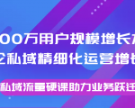 8000万用户规模增长方法论私域精细化运营增长,私域流量硬课助力业务跃迁-聚富社